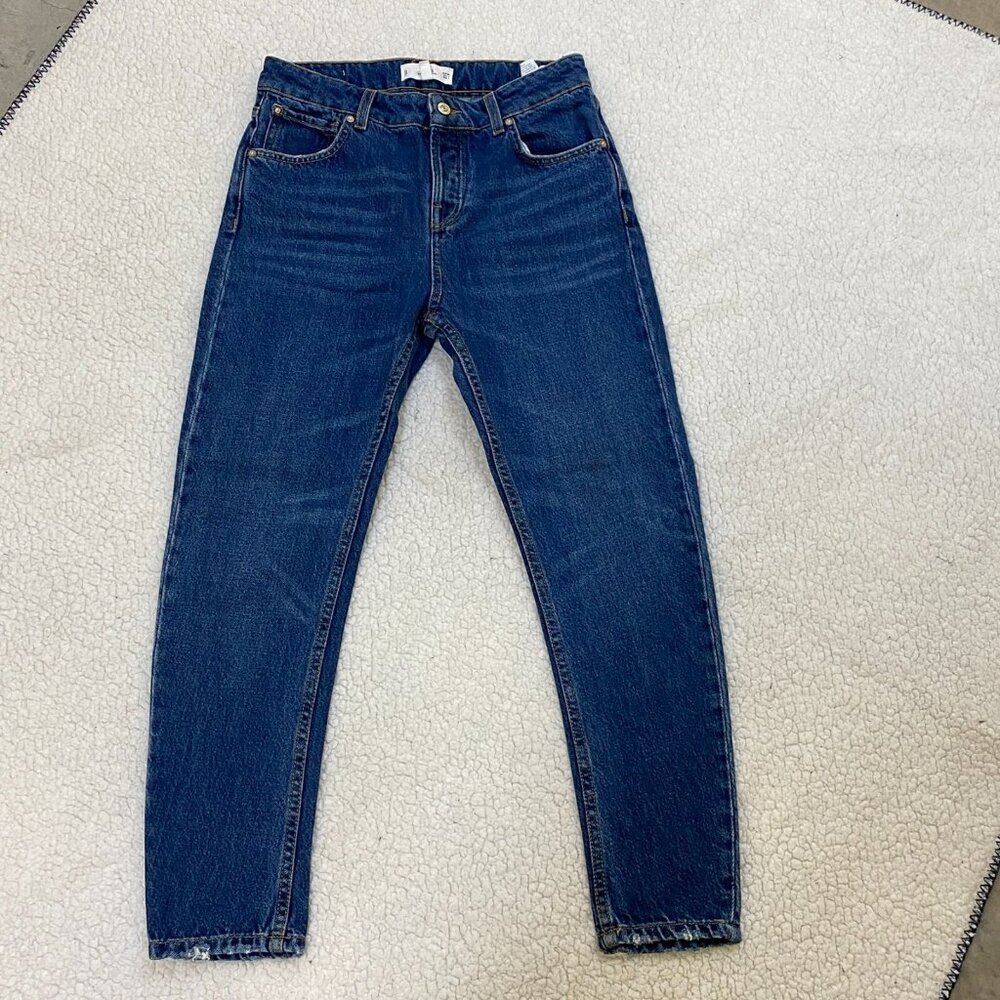 MNG Women's Jeans Size 2 100% Cotton High-Waisted Angie Boyfriend Slim Leg